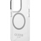 Etui do iPhone 14 Pro Guess Outline Silver MagSafe - przezroczyste - zdjęcie