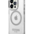 Etui do iPhone 14 Pro Max Guess Outline Silver MagSafe - przezroczysty - zdjęcie