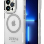 Etui do iPhone 14 Pro Max Guess Outline Silver MagSafe - przezroczysty - zdjęcie