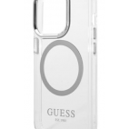 Etui do iPhone 14 Pro Max Guess Outline Silver MagSafe - przezroczysty - zdjęcie