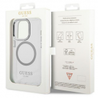 Etui do iPhone 14 Pro Max Guess Outline Silver MagSafe - przezroczysty - zdjęcie