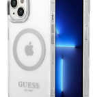 Etui do iPhone 14 Guess Outline Silver MagSafe - przezroczyste - zdjęcie