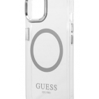 Etui do iPhone 14 Guess Outline Silver MagSafe - przezroczyste - zdjęcie