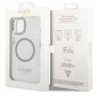 Etui do iPhone 14 Guess Outline Silver MagSafe - przezroczyste - zdjęcie