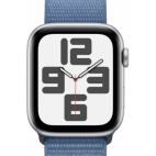 Apple Watch SE2 44mm aluminium srebrny z paskiem sportowym w kolorze sztormowego błękitu - zdjęcie