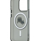 Etui do iPhone 15 Pro Max Karl Lagerfeld IML Metal MagSafe czarne - zdjęcie