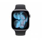 Apple Watch S11 46mm aluminium w kolorze gwiezdnej szarości z paskiem sport. w kolorze czarnym S/M - zdjęcie