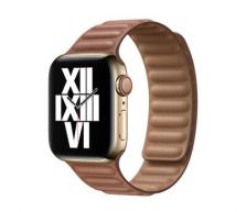 Apple pasek do Apple Watch 38/40/41 mm z karbowanej skóry rozmiar M/L  - naturalny brąz