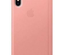 Etui do iPhone Xs Apple Leather Folio Case - różowe