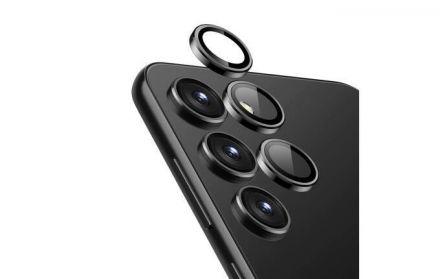Crong Lens Ring - Szkło hartowane na obiektyw aparatu Samsung Galaxy S24+ (czarny) - zdjęcie główne
