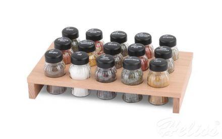 Stojak z przyprawami / 15 szt. - NATURALNY z czarną nakrętką (3068301117) - zdjęcie główne