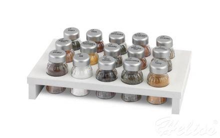 Stojak z przyprawami / 15 szt. - BIAŁY ze srebrną nakrętką (3068301124) - zdjęcie główne