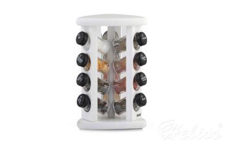 Stojak obrotowy z przyprawami TS / 12 szt. - BIAŁY z czarymi nakrętkami (3068301254) - zdjęcie główne