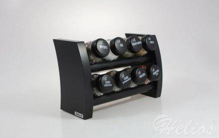 Półka z przyprawami / 8 szt. - CZARNA z czarnymi nakrętkami (3068301223) - zdjęcie główne