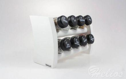 Półka z przyprawami / 8 szt. - BIAŁA z czarnymi nakrętkami (3068301216) - zdjęcie główne