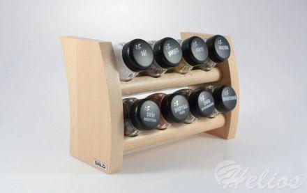 Półka z przyprawami / 8 szt. - NATURALNY z czarnymi nakrętkami (3068301339) - zdjęcie główne