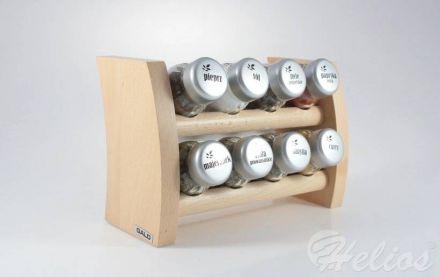 Półka z przyprawami / 8 szt. - NATURALNY ze srebrnymi nakrętkami (1832927532) - zdjęcie główne