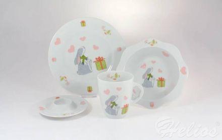 Zestaw naczyń dla dzieci - CALINECZKA / W025 Zajączek z prezentem - zdjęcie główne