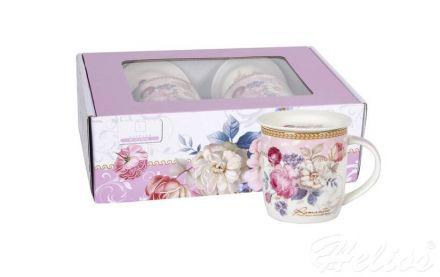 Zestaw 2 szt. kubków ze spodkiem i łyżeczką / CR13-23 - zdjęcie główne