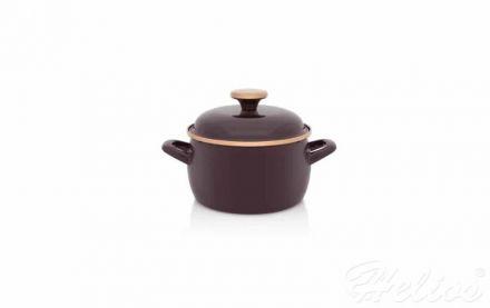 Garnek emaliowany z pokrywką 2,2 l - Bordeaux / bordowy - zdjęcie główne