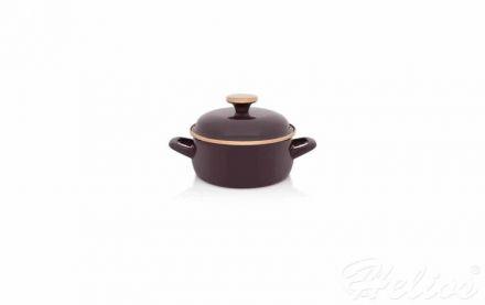 Garnek emaliowany niski z pokrywką 1,5 l - Bordeaux / bordowy - zdjęcie główne