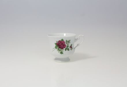 Filiżanka 0,24 l - B826 IWONA (prosta) Bordowa róża + Spodek 14 cm - B826 IWONA Bordowa róża + Talerz deserowy 19 cm - B826 IWONA Bordowa róża - zdjęcie główne