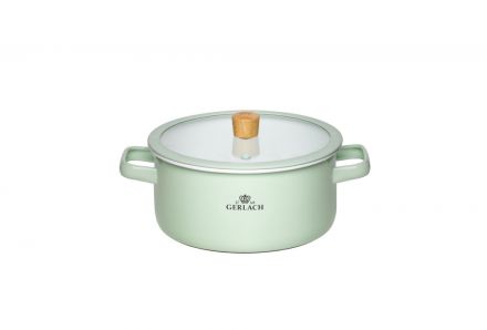 Garnek 20 cm - NATUR Enamel / pastelowo zielony - zdjęcie główne