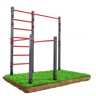 Drążek + Poręcz + Drabinka, zewnętrzny do podciągania uchwyt na worek -plac street workout KSOZ007 - zdjęcie główne