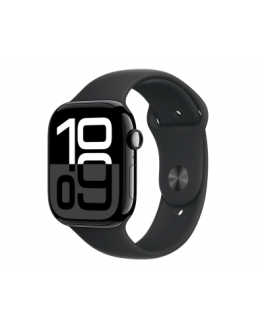 Apple Watch S10 42mm aluminium w kolorze onyks z paskiem sportowym w kolorze czarnym S/M - zdjęcie główne