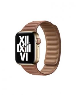 Apple pasek do Apple Watch 38/40/41 mm z karbowanej skóry rozmiar M/L  - naturalny brąz - zdjęcie główne