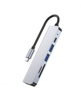 Przejściówka USB-C TECH-PROTECT V4-HUB 6IN1 - szara - zdjęcie główne