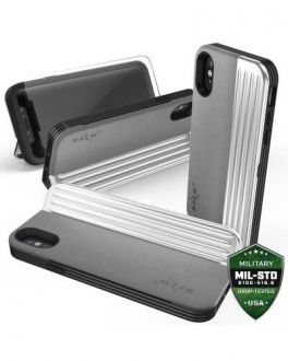 Etui do iPhone X/Xs Zizo Retro Series - szaro-czarne - zdjęcie główne