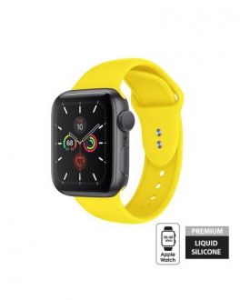 Pasek do Apple Watch 38/40/41 mm Crong Liquid Band - żółty - zdjęcie główne