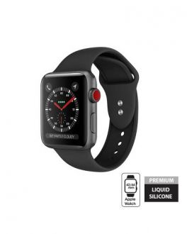 Pasek do Apple Watch 42/44/45/49 mm Crong Liquid Band - czarny - zdjęcie główne