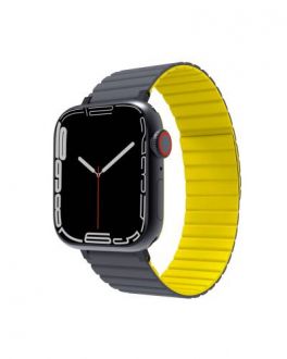 Pasek do Apple Watch 42/44/45/49 mm JCPAL FlexForm Szary/Żółty L - zdjęcie główne