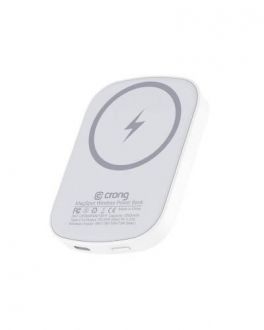Powerbank Crong MagSpot Ultra Slim z MagSafe 5000mAh - biały - zdjęcie główne