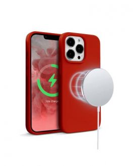 Etui do iPhone 13 Pro Max z MagSafe Crong Color Cover Magnetic - czerwone - zdjęcie główne