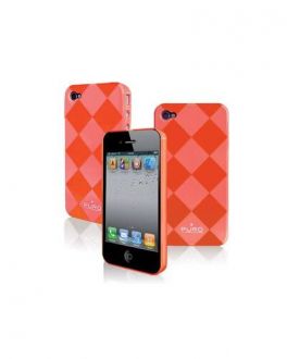 Etui iPhone 4/4s PURO Rhomby Cover - pomarańczowe - zdjęcie główne