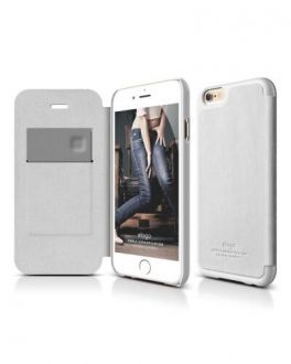 Etui do iPhone 6+/6S+ Elago S6P Leather Flip Jean - białe - zdjęcie główne