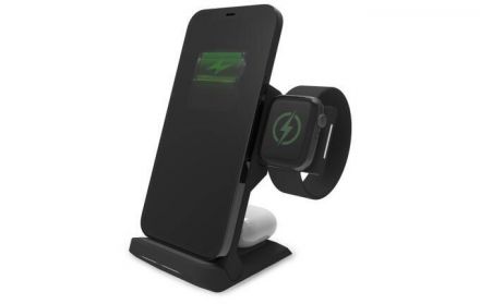 STM ChargeTree Go – Mobilna ładowarka bezprzewodowa 3w1 do iPhone, AirPods i Apple Watch (czarny) - zdjęcie główne