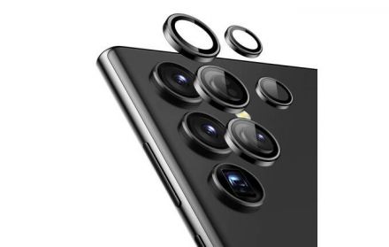 Crong Lens Ring - Szkło hartowane na obiektyw aparatu Samsung Galaxy S24 Ultra (czarny) - zdjęcie główne