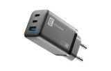 Cellularline Multipower Micro GaN - Ładowarka sieciowa 2x USB-C & USB-A Power Delivery 65W (czarny)