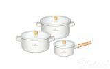 Komplet garnków 6 elementów - Natur Enamel / biały