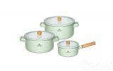 Komplet garnków 6 elementów - Natur Enamel / pastelowo zielony