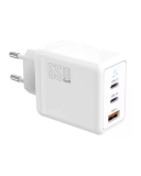 Ładowarka sieciowa TB 66W GaN 2x USB C + USB A Power Delivery - biała