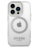 Etui do iPhone 14 Pro Guess Outline Silver MagSafe - przezroczyste