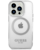 Etui do iPhone 14 Pro Max Guess Outline Silver MagSafe - przezroczysty