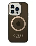 Etui do iPhone 14 Pro Guess Gold Outline MagSafe czarny
