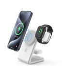 Ładowarka Indukcyjna Crong MagSpot Pivot Stand 3w1 - biała